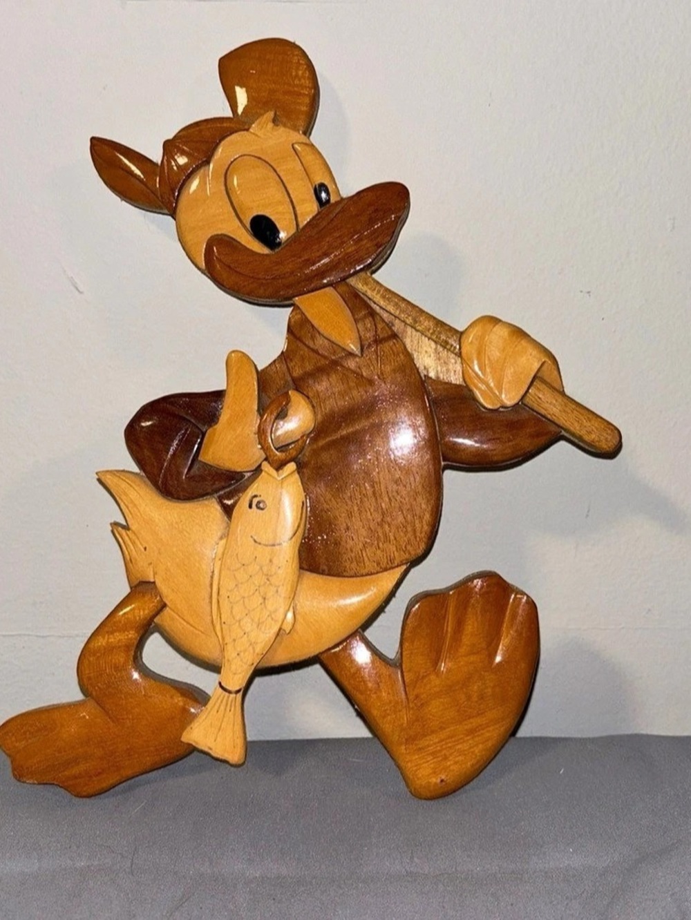 Disney Hand-Carved Wooden Duck Wall Decor Brown